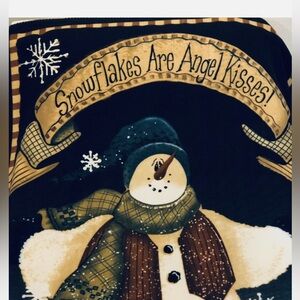A Fleece Throw Blanket, “Snowflakes are Angel Kisses.”
